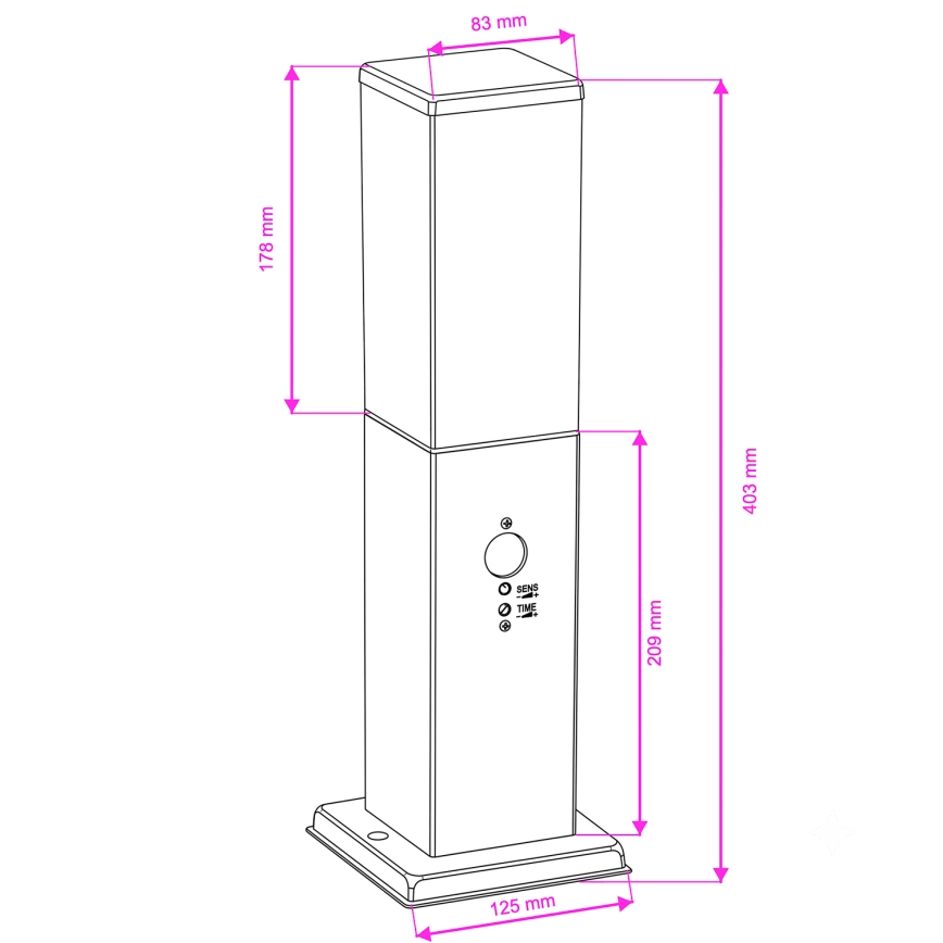 BRILAGI - Vonkajšia lampa s čidlom NOVA 1xE27/15W/230V 40 cm IP44 antracit