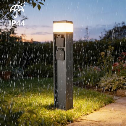 Brilagi - Vonkajšie svietidlo PILLAR s 2 zásuvkami SCHUKO 1xG9/11W/230V IP44 antracit