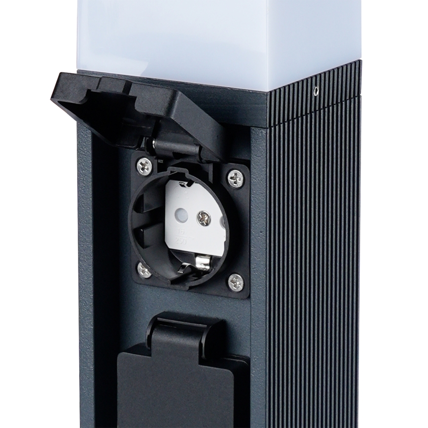 Brilagi - Vonkajšie svietidlo PILLAR s 2 zásuvkami SCHUKO 1xG9/11W/230V IP44 antracit