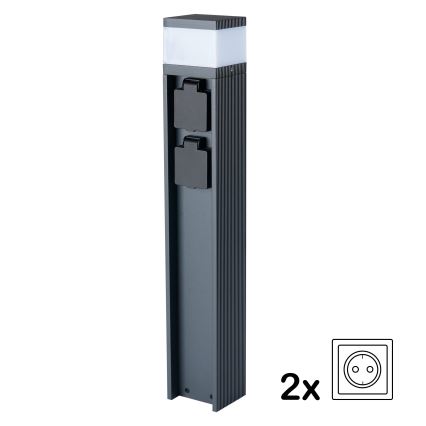 Brilagi - Vonkajšie svietidlo PILLAR s 2 zásuvkami SCHUKO 1xG9/11W/230V IP44 antracit