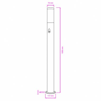 BRILAGI - Vonkajšia lampa so snímačom pohybu ELIA 1xE27/20W/230V IP44 100 cm matný chróm