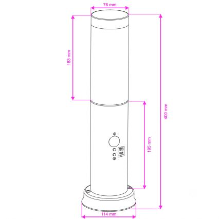 Brilagi - Vonkajšia lampa so senzorom NOVA 1xE27/15W/230V 40 cm IP44 antracitová