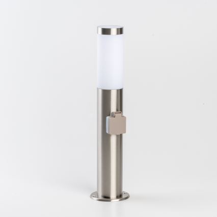 BRILAGI - Vonkajšia lampa so zásuvkou ELIA 1xE27/20W/230V IP44 50 cm matný chróm