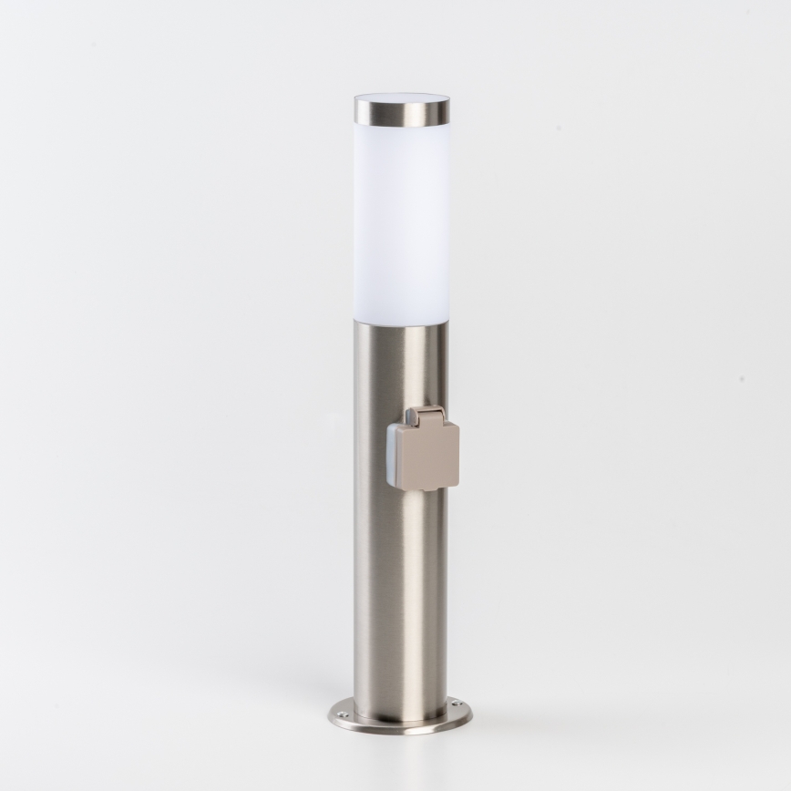 BRILAGI - Vonkajšia lampa so zásuvkou ELIA 1xE27/20W/230V IP44 50 cm matný chróm