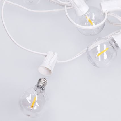 Brilagi - LED vonkajšia dekoračná reťaz GIRLANDA 25xE12/0,8W/230V 20m biela IP44 teplá biela