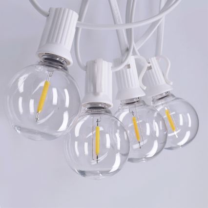 Brilagi - LED vonkajšia dekoračná reťaz GIRLANDA 25xE12/0,8W/230V 20m biela IP44 teplá biela
