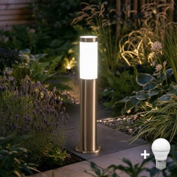 BRILAGI - Vonkajšia LED lampa ELIA 1xE27/7W/230V 4000K IP44 50 cm matný chróm