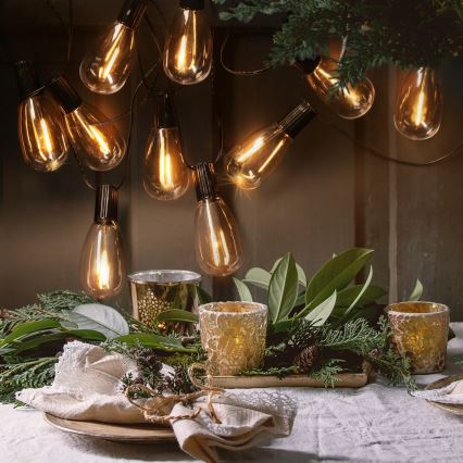 BRILAGI - Vonkajšia vianočná LED girlanda 10xLED/3xAA 3,2m IP44 teplá biela