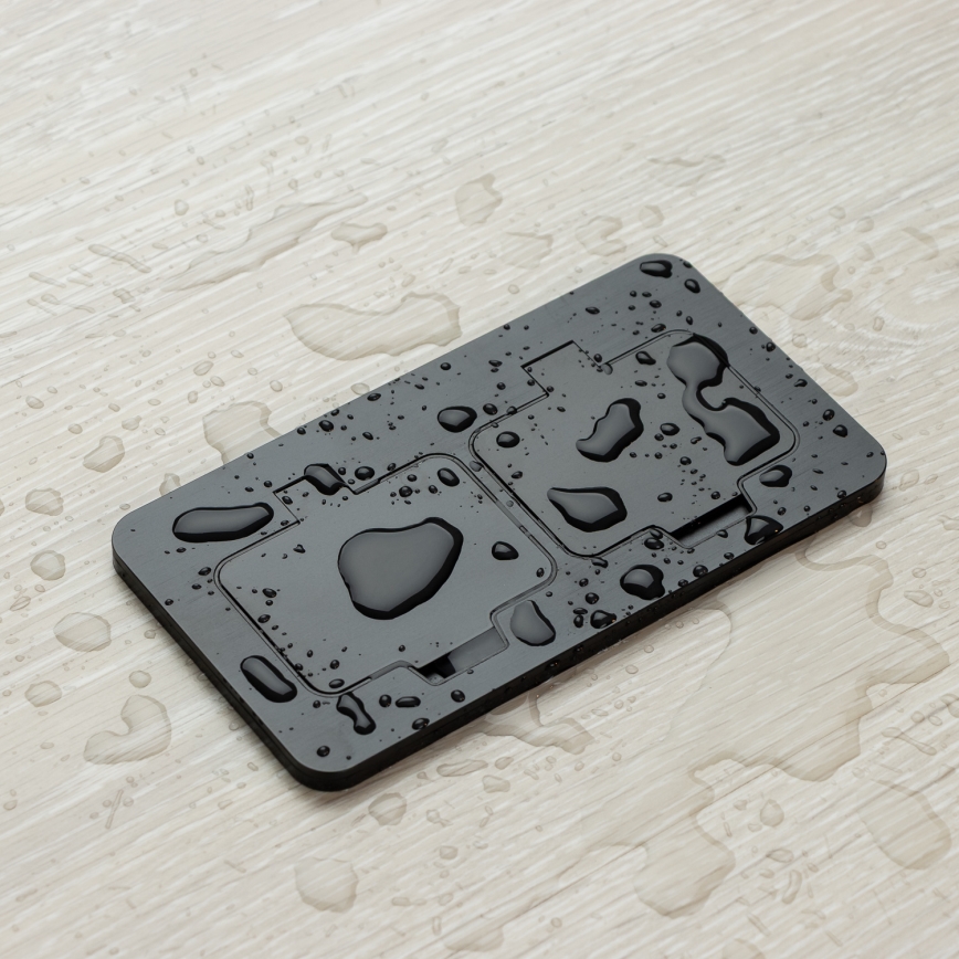 Brilagi - Vonkajšia zapustená obdĺžniková podlahová dvojzásuvka IP55 čierna