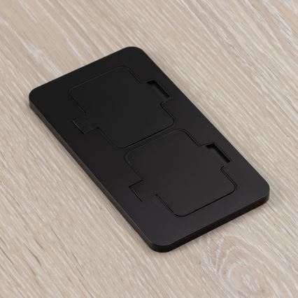 Brilagi - Vonkajšia zapustená obdĺžniková podlahová dvojzásuvka IP55 čierna