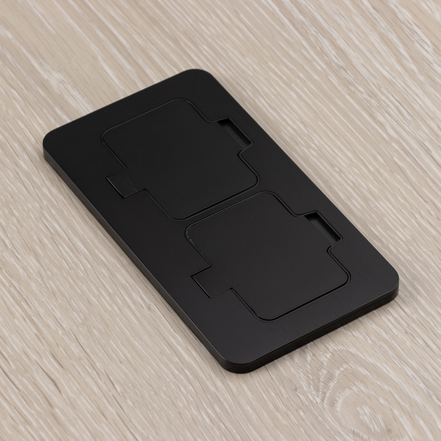 Brilagi - Vonkajšia zapustená obdĺžniková podlahová dvojzásuvka IP55 čierna