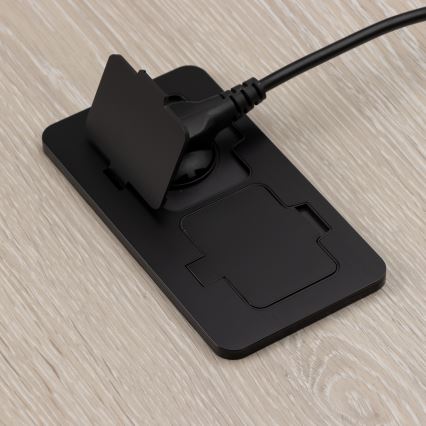 Brilagi - Vonkajšia zapustená obdĺžniková podlahová dvojzásuvka IP55 čierna