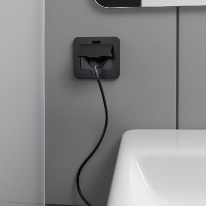 Brilagi - Vonkajšia zapustená obdĺžniková podlahová zásuvka IP55 čierna