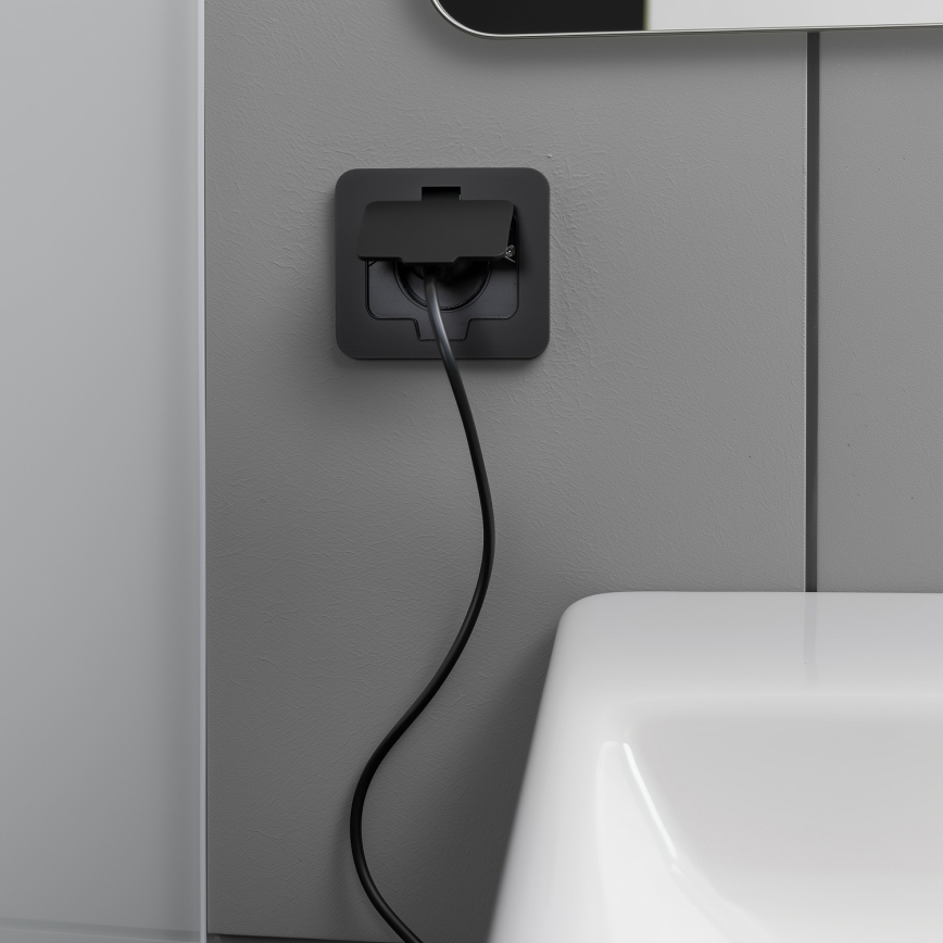 Brilagi - Vonkajšia zapustená obdĺžniková podlahová zásuvka IP55 čierna