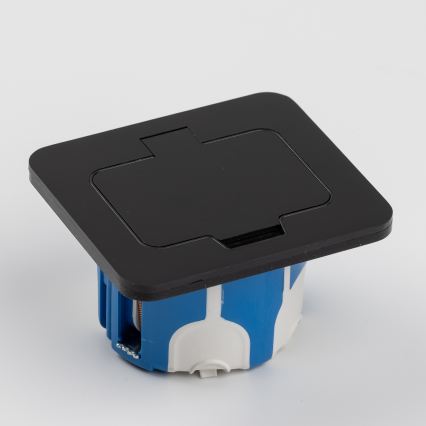 Brilagi - Vonkajšia zapustená obdĺžniková podlahová zásuvka IP55 čierna