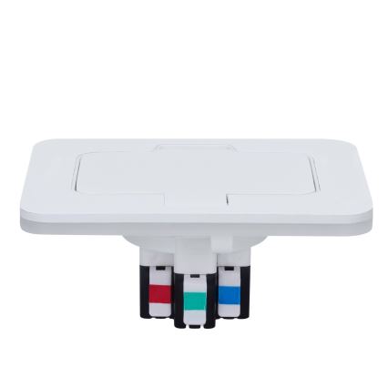 Brilagi - Vonkajšia zapustená podlahová zásuvka IP55 biela obdĺžniková