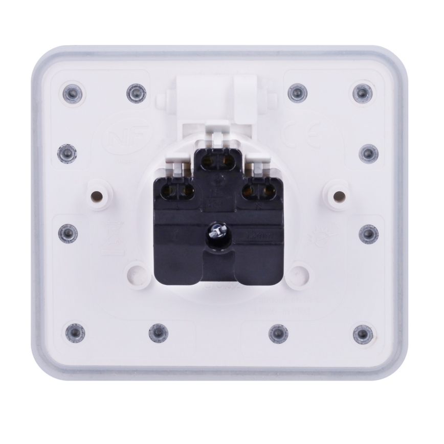 Brilagi - Vonkajšia zapustená podlahová zásuvka IP55 biela obdĺžniková