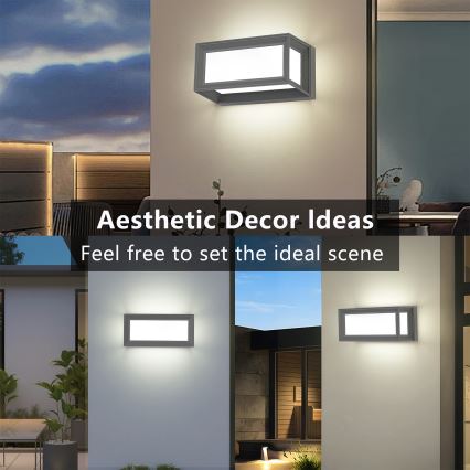 Brilagi - LED vonkajšie nástenné svietidlo so senzorom PARKER LED/12W/230V sivé IP44