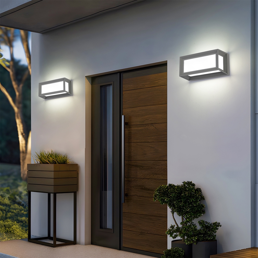 Brilagi - LED vonkajšie nástenné svietidlo so senzorom PARKER LED/12W/230V sivé IP44
