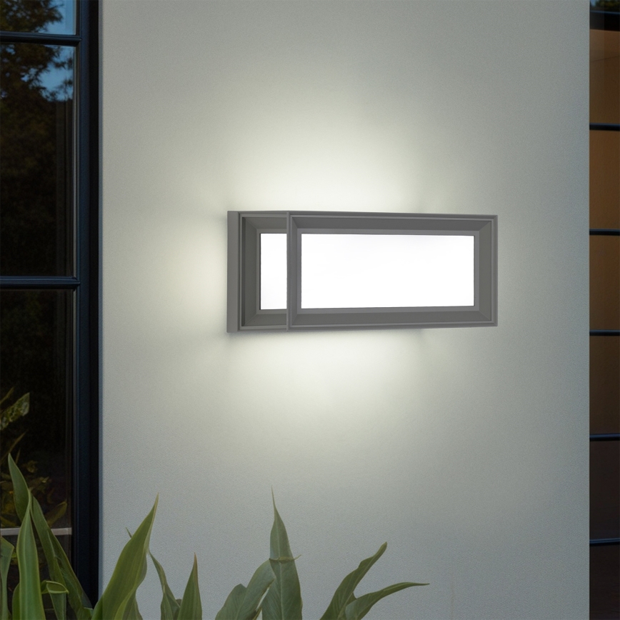 Brilagi - LED vonkajšie nástenné svietidlo so senzorom PARKER LED/12W/230V sivé IP44