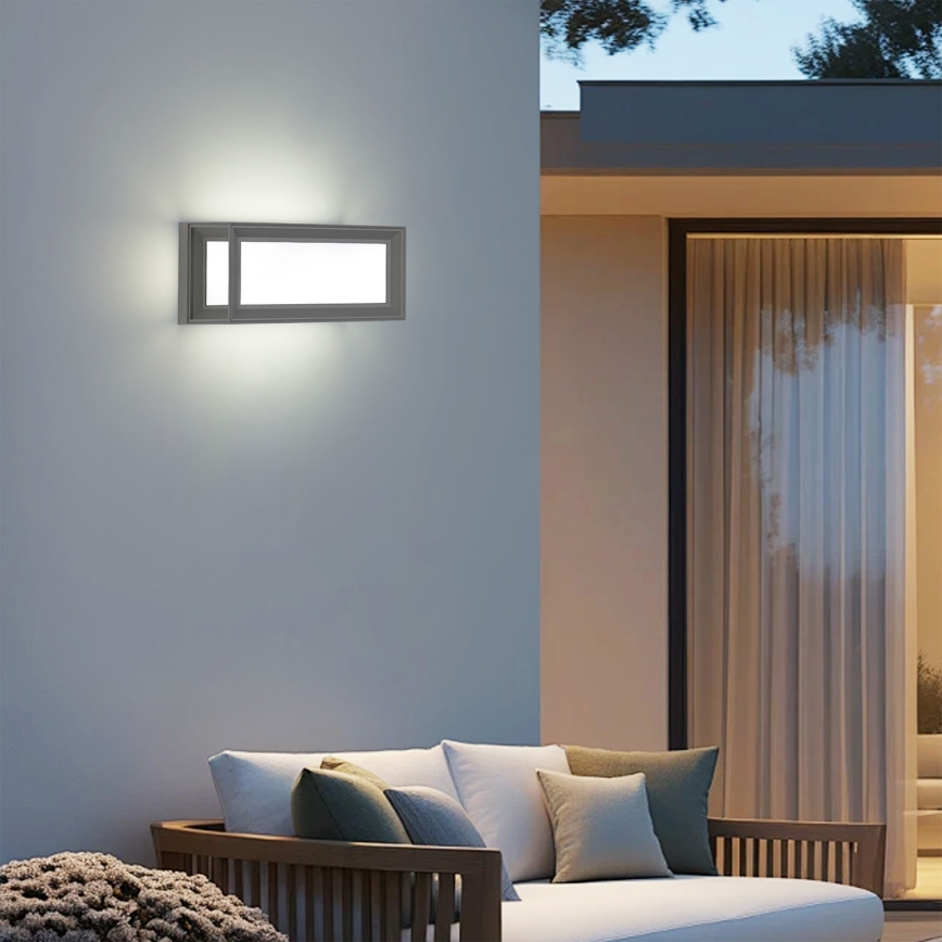 Brilagi - LED vonkajšie nástenné svietidlo so senzorom PARKER LED/12W/230V sivé IP44