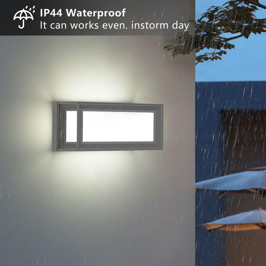 Brilagi - LED vonkajšie nástenné svietidlo so senzorom PARKER LED/12W/230V sivé IP44
