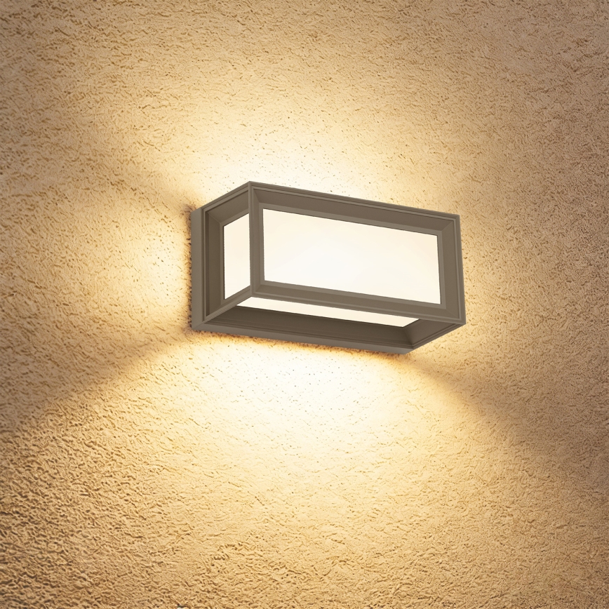 Brilagi - LED vonkajšie nástenné svietidlo so senzorom PARKER LED/12W/230V sivé IP44