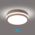 Brilagi - Vonkajšie LED stropné svietidlo BENE so senzorom LED/18W/230V, pr. 21,5 cm, hnedé, IP54