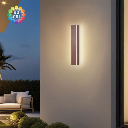 Brilagi - LED Vonkajšie nástenné svietidlo LINEAR LED/8W/230V 3000K IP65 30 cm hnedá CRI 90