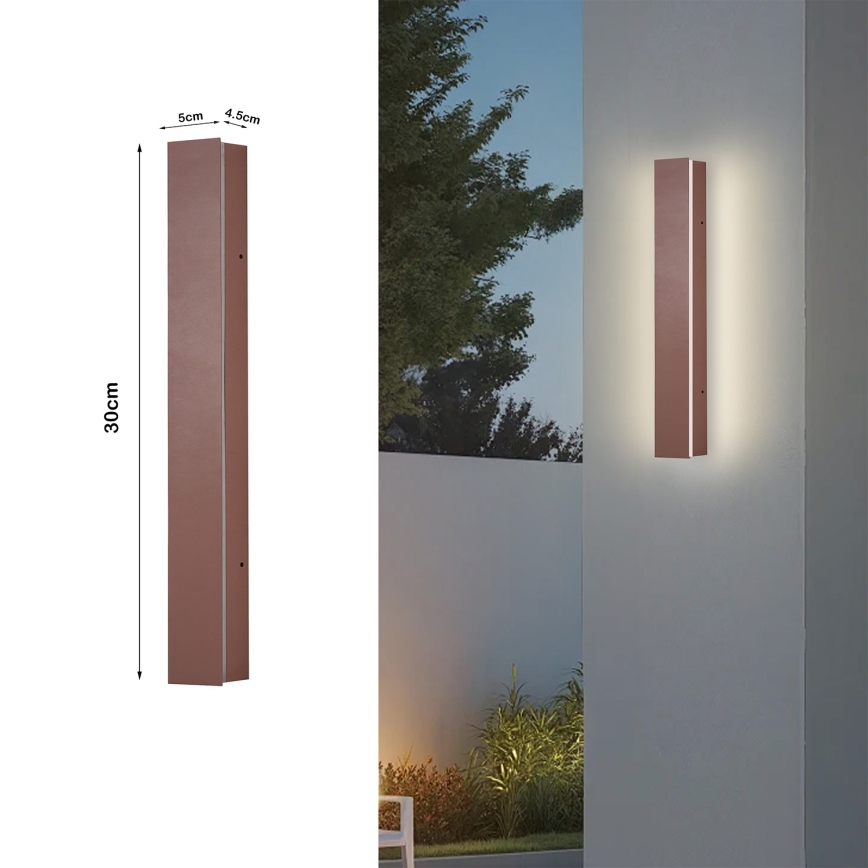 Brilagi - LED Vonkajšie nástenné svietidlo LINEAR LED/8W/230V 3000K IP65 30 cm hnedá CRI 90