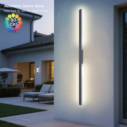 Brilagi - LED vonkajšie nástenné svietidlo LUNA LED/30W/230V 4000K IP65 150 cm antracit CRI 90