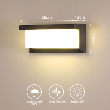 Brilagi - Vonkajšie nástenné svietidlo BRICKY 1xE27/60W/230V antracit IP54