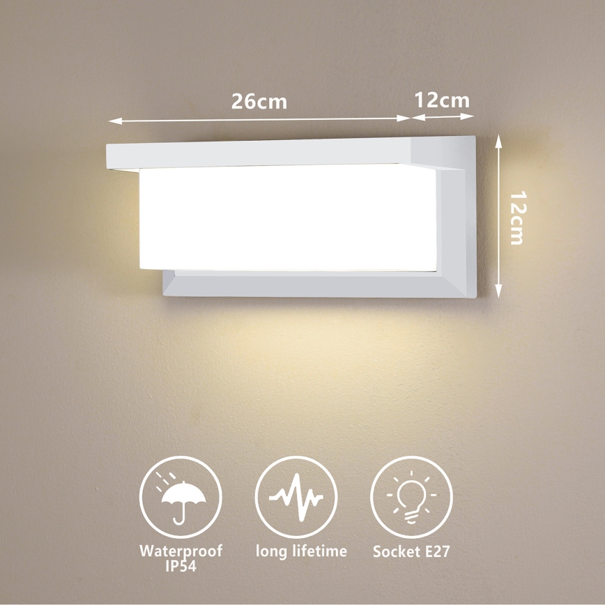 Brilagi - Vonkajšie nástenné svietidlo BRICKY 1xE27/60W/230V biela IP54