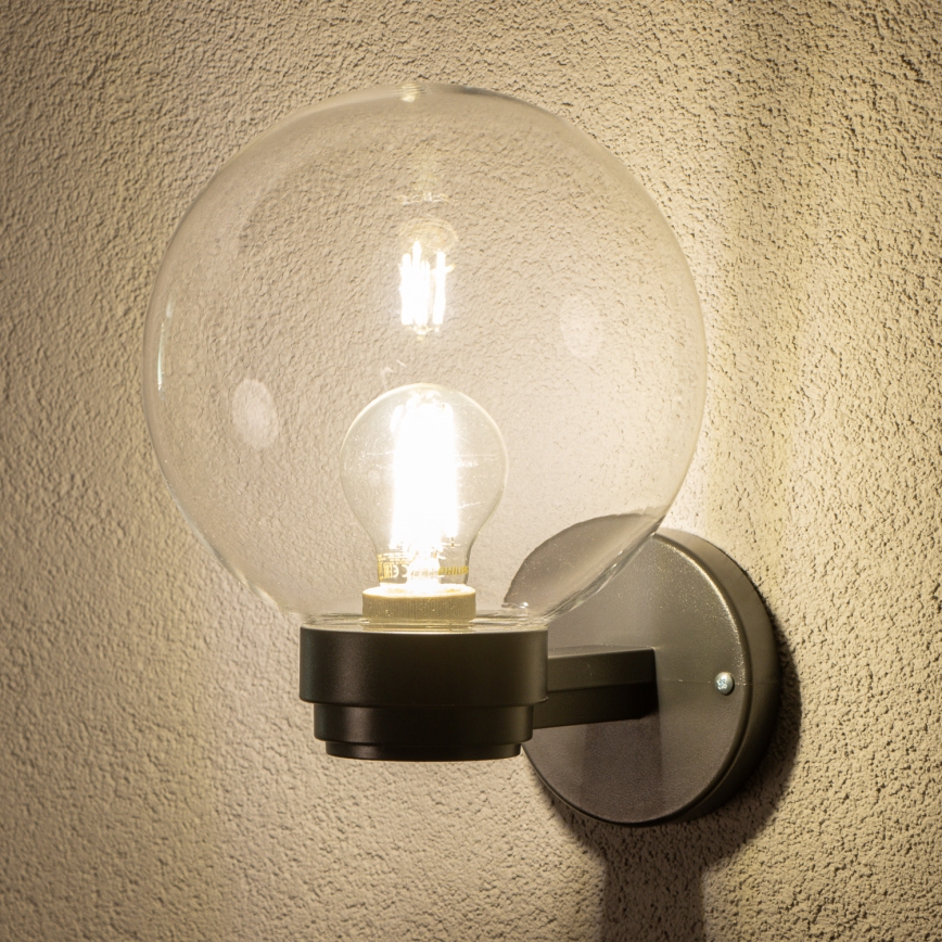 BRILAGI - Vonkajšie nástenné svietidlo HARBOR 1xE27/40W/230V IP33 čierne/číre