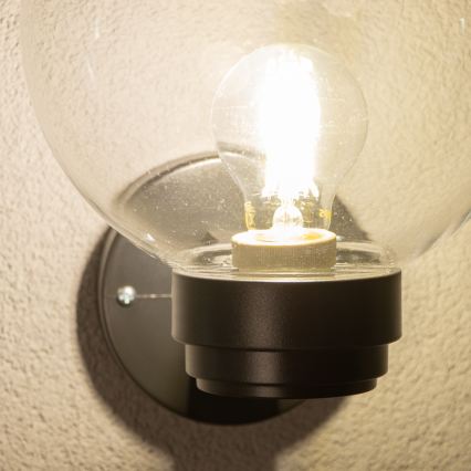 BRILAGI - Vonkajšie nástenné svietidlo HARBOR 1xE27/40W/230V IP33 čierne/číre