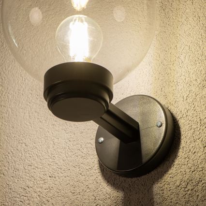 BRILAGI - Vonkajšie nástenné svietidlo HARBOR 1xE27/40W/230V IP33 čierne/číre