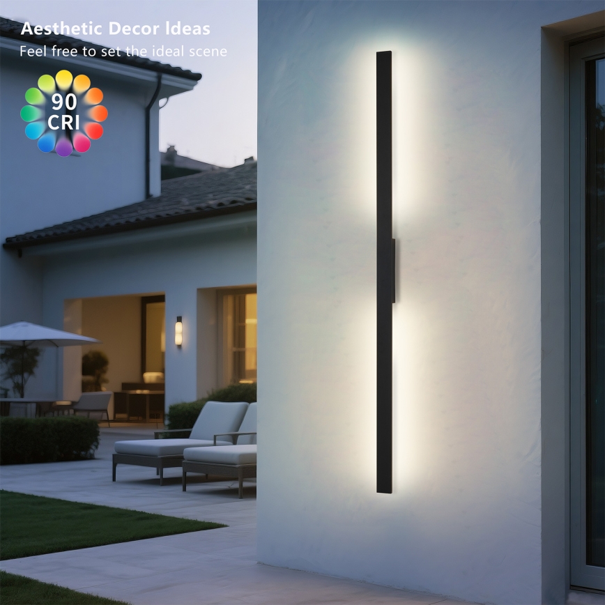 Brilagi - LED Vonkajšie nástenné svietidlo LUNA LED/30W/230V 4000K IP65 150 cm čierna CRI 90