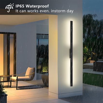 Brilagi - LED Vonkajšie nástenné svietidlo LUNA LED/30W/230V 4000K IP65 150 cm čierna CRI 90