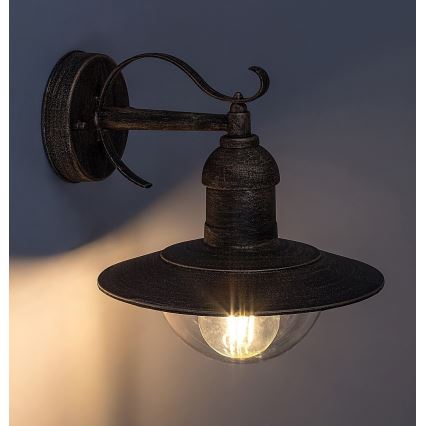 Brilagi - Vonkajšie nástenné svietidlo MOLDE 1xE27/60W/230V IP44 bronzová/patina