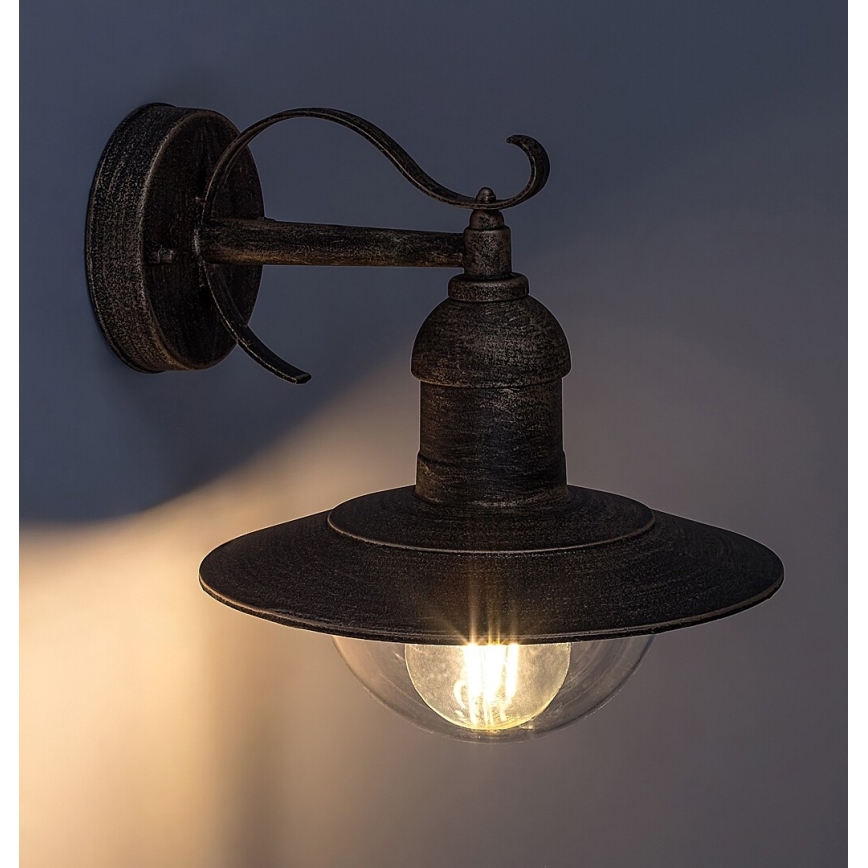 Brilagi - Vonkajšie nástenné svietidlo MOLDE 1xE27/60W/230V IP44 bronzová/patina