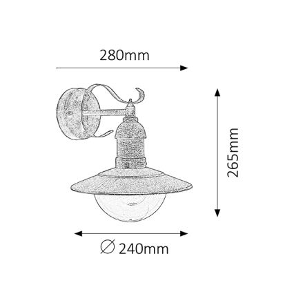 Brilagi - Vonkajšie nástenné svietidlo MOLDE 1xE27/60W/230V IP44 bronzová/patina