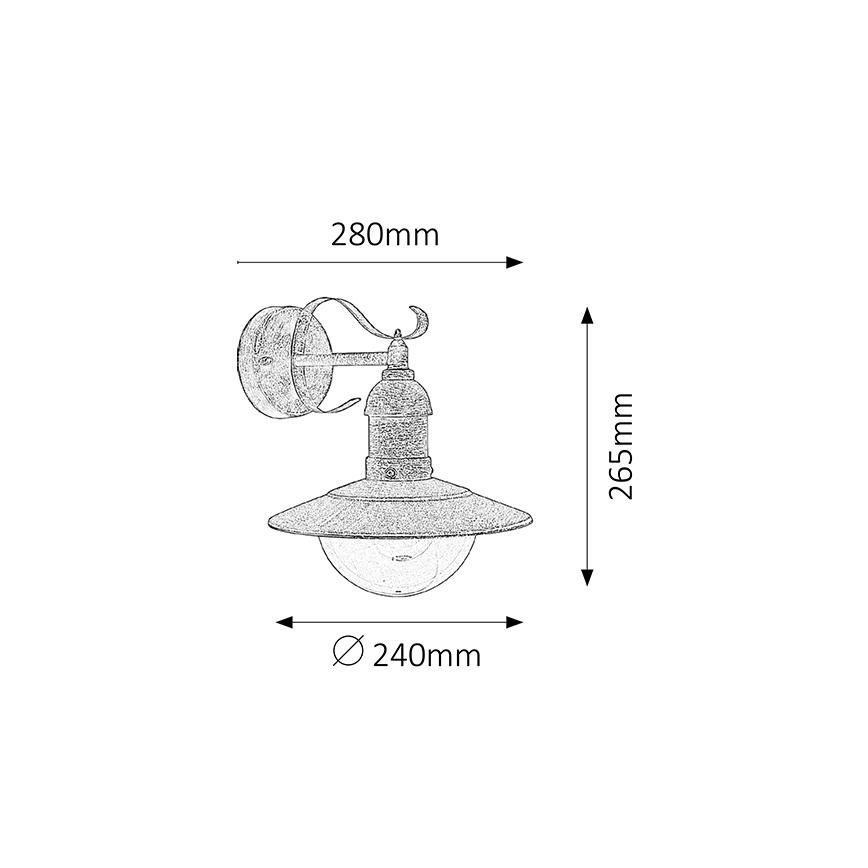 Brilagi - Vonkajšie nástenné svietidlo MOLDE 1xE27/60W/230V IP44 bronzová/patina