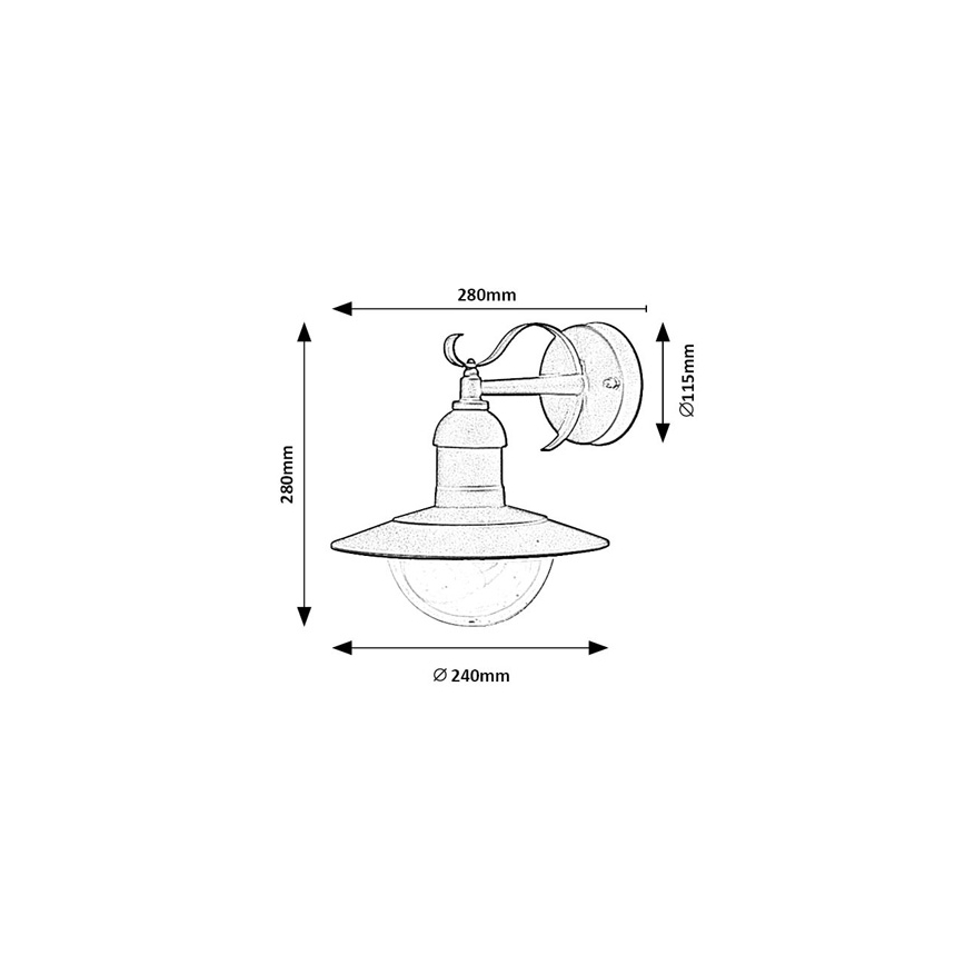 Brilagi - Vonkajšie nástenné svietidlo MOLDE 1xE27/60W/230V IP44 čierne