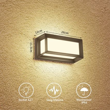 Brilagi - Vonkajšie nástenné svietidlo PARKER 1xE27/60W/230V antracit IP44