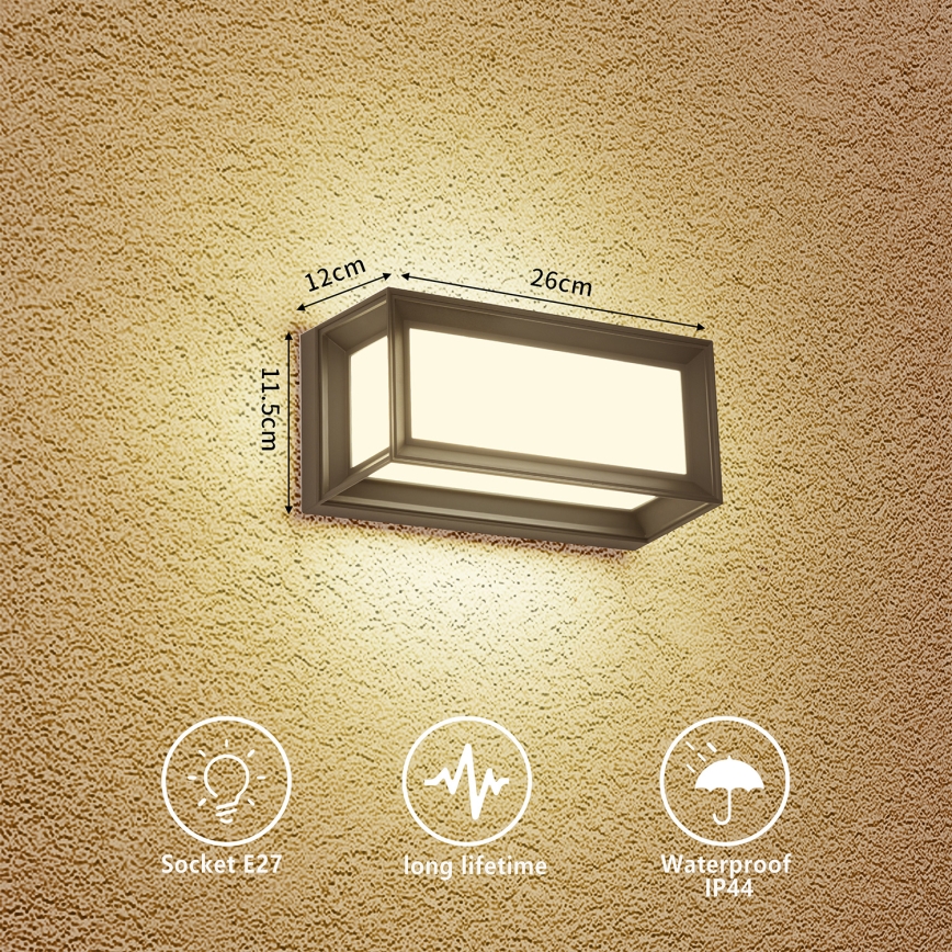 Brilagi - Vonkajšie nástenné svietidlo PARKER 1xE27/60W/230V antracit IP44