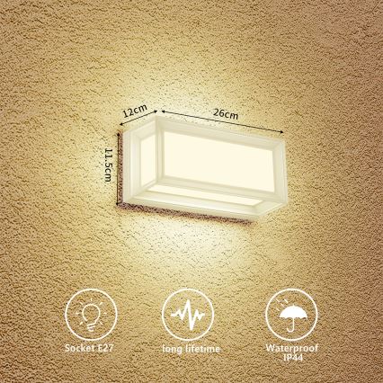Brilagi - Vonkajšie nástenné svietidlo PARKER 1xE27/60W/230V biela IP44