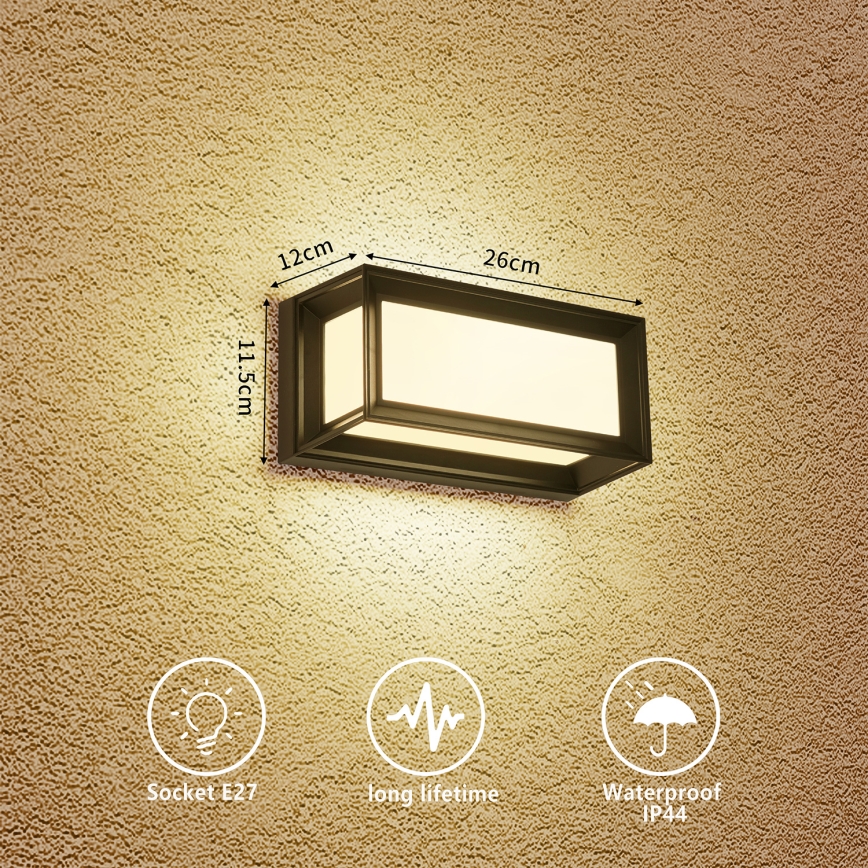 Brilagi - Vonkajšie nástenné svietidlo PARKER 1xE27/60W/230V čierne IP44