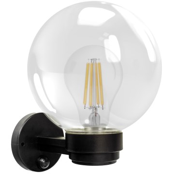 Brilagi - Vonkajšie nástenné svietidlo s pohybovým senzorom HARBOR 1xE27/40W/230V IP33 čierna/číra