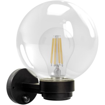 Brilagi - Vonkajšie nástenné svietidlo s pohybovým senzorom HARBOR 1xE27/40W/230V IP33 čierna/číre