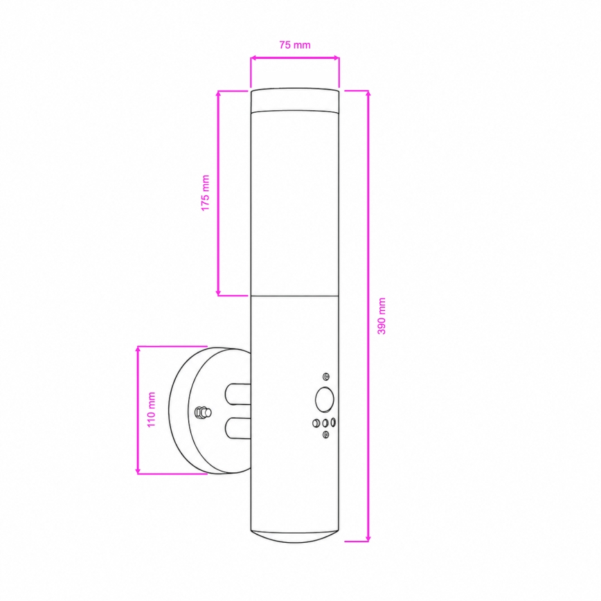 BRILAGI - Vonkajšie nástenné svietidlo so senzorom ELIA 1xE27/20W/230V IP44 matný chróm